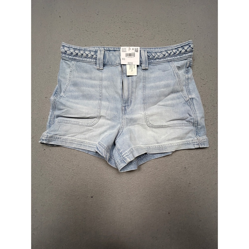 American Eagle Denim Shorts Stretch Light Wash Blue 10 W30 Womens